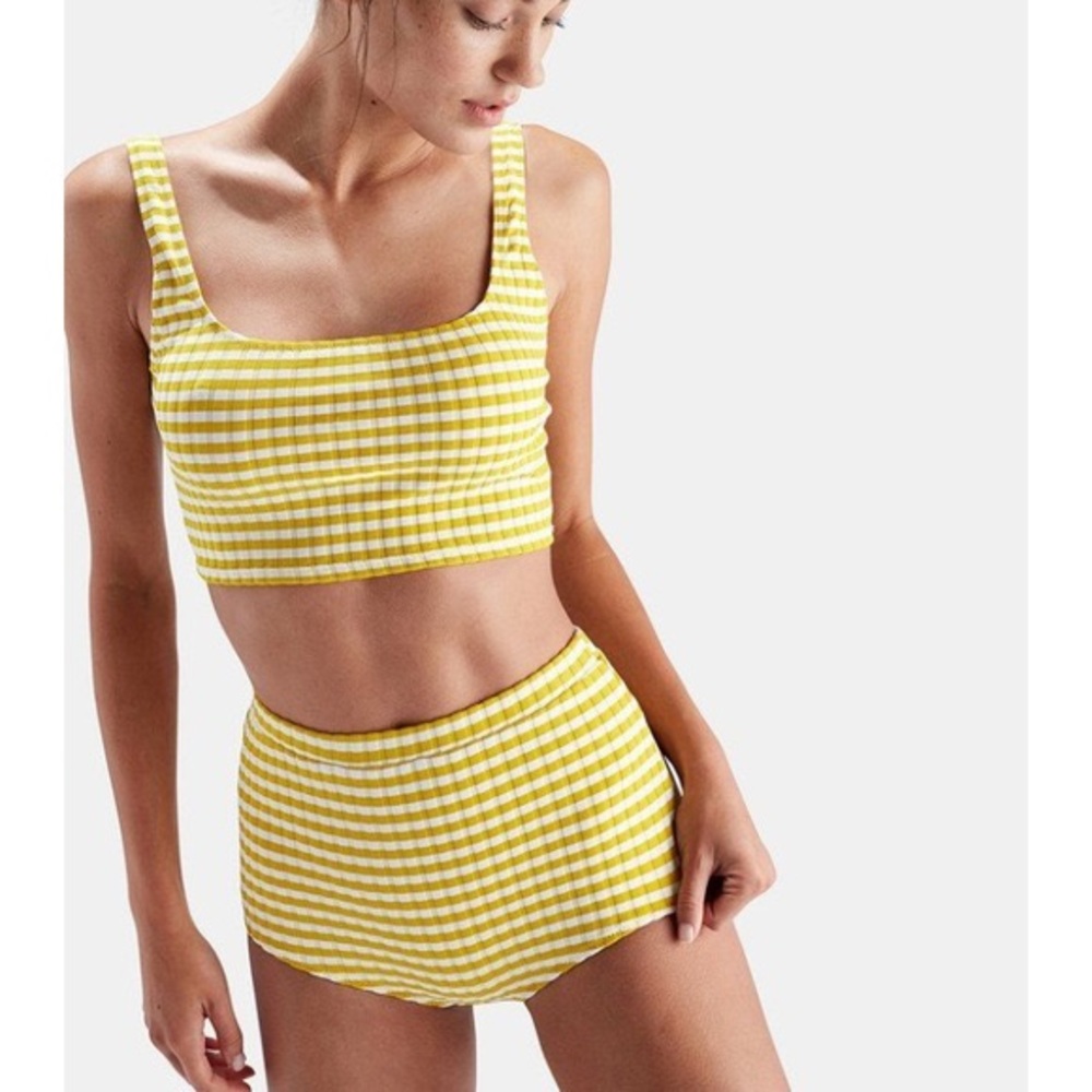 solid & striped jamie high waisted bikini set